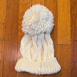Primark Cream Knit Pom-Pom Hat